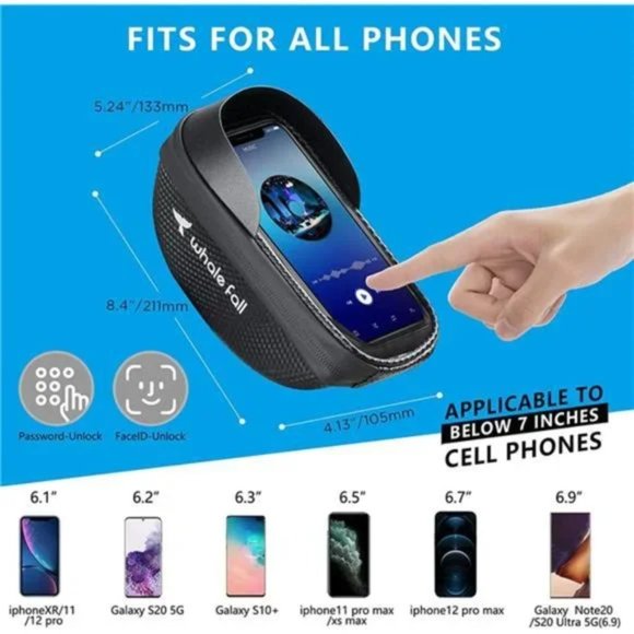 New Bike Handlebar Bag Waterproof Bike Phone Holder Bike Phone Mount Bicycle - Picture 6 of 7